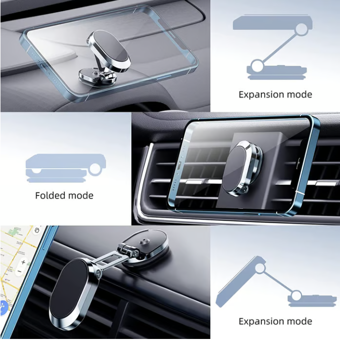 🔥 HOT SALE 🔥 2025 NEW ALLOY FOLDING MAGNETIC CAR PHONE HOLDER