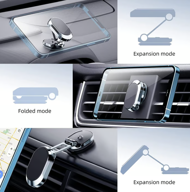 🔥 HOT SALE 🔥 2025 NEW ALLOY FOLDING MAGNETIC CAR PHONE HOLDER