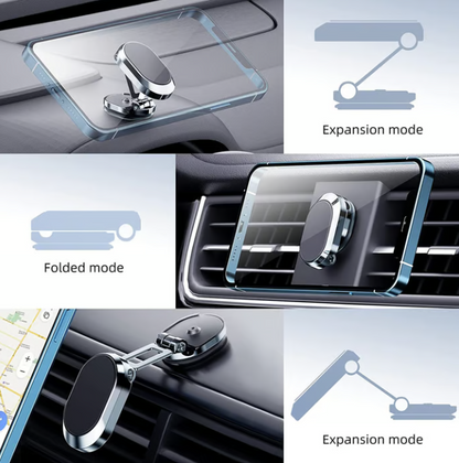 🔥 HOT SALE 🔥 2025 NEW ALLOY FOLDING MAGNETIC CAR PHONE HOLDER