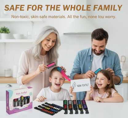 🎁Last Day Promotion 49% OFF🔥🌈 Instant Hair Color Comb – Non-Toxic, Water-Washable, Quick-Dry Hair Chalk | Temporary Vibrant Hair Color for All Ages
