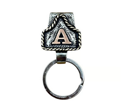 ⚒️ Handmade Cow Tag Belt Key Holder with Custom Initial.✨