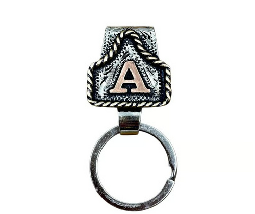 ⚒️ Handmade Cow Tag Belt Key Holder with Custom Initial.✨