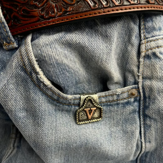 ⚒️ Handmade Cow Tag Belt Key Holder with Custom Initial.✨