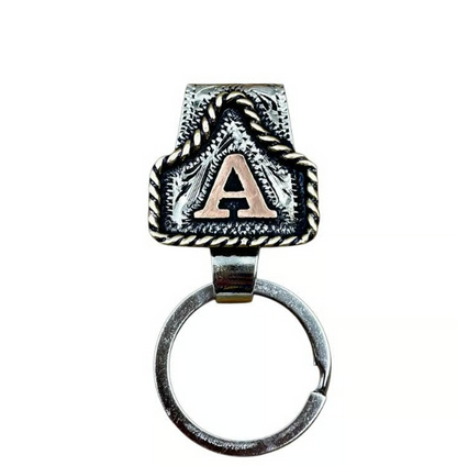 ⚒️ Handmade Cow Tag Belt Key Holder with Custom Initial.✨